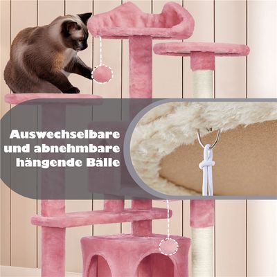 Kratzbaum groß Katzenbaum Kletterbaum Stabil Katzenkratzbaum 138 cm