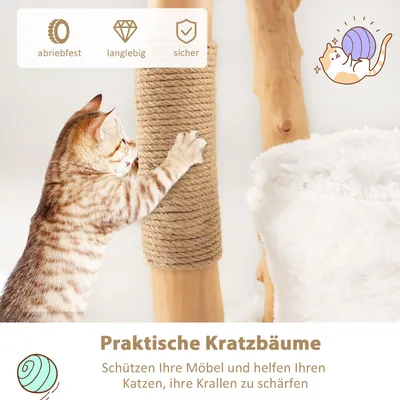 Giantex 5-Ebenen Massivholz-Kratzbaum Mit Plattform & 2 Jute-Kratzflächen Giantex 5-Ebenen Massivholz-Kratzbaum Mit Plattform & 2 Jute-Kratzflächen