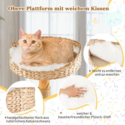 Giantex 5-Ebenen Massivholz-Kratzbaum Mit Plattform & 2 Jute-Kratzflächen Giantex 5-Ebenen Massivholz-Kratzbaum Mit Plattform & 2 Jute-Kratzflächen