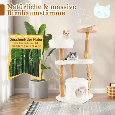 Giantex 5-Ebenen Massivholz-Kratzbaum Mit Plattform & 2 Jute-Kratzflächen Giantex 5-Ebenen Massivholz-Kratzbaum Mit Plattform & 2 Jute-Kratzflächen