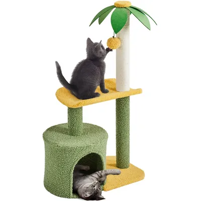 Yaheetech Petit Arbre à Chat Design Cocotier Griffoir