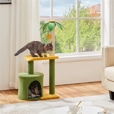 Yaheetech Petit Arbre à Chat Design Cocotier Griffoir