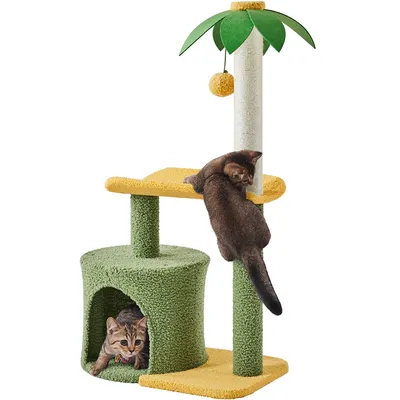 Yaheetech Petit Arbre à Chat Design Cocotier Griffoir