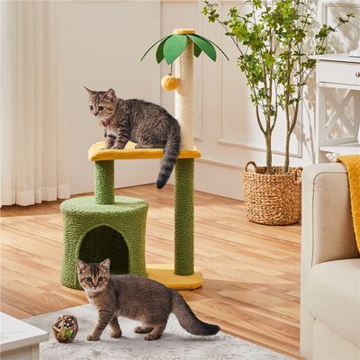 Yaheetech Petit Arbre à Chat Design Cocotier Griffoir