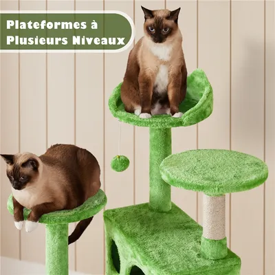 Yaheetech Arbre a Chat Sisal Arbre à Grimper 139 cm Plusieurs couleurs