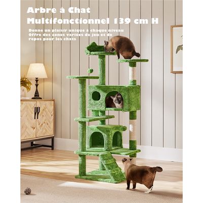 Yaheetech Arbre a Chat Sisal Arbre à Grimper 139 cm Plusieurs couleurs