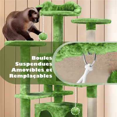 Yaheetech Arbre a Chat Sisal Arbre à Grimper 139 cm Plusieurs couleurs