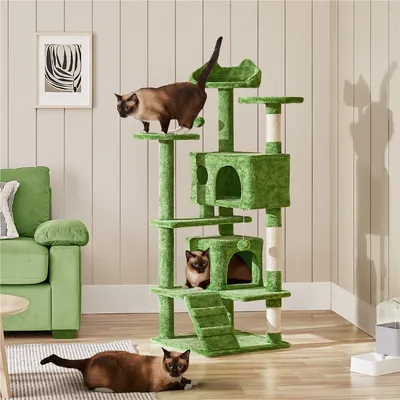 Yaheetech Arbre a Chat Sisal Arbre à Grimper 139 cm Plusieurs couleurs