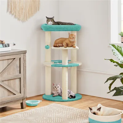 Yaheetech Arbre à Chat Griffoirs Océan Perchoir Poisson Panier