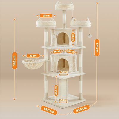 Arbre à Chat XXL Maison Pour Chat Avec Poteaux En Sisal Niches Perchoirs
