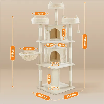 Arbre à Chat XXL Maison Pour Chat Avec Poteaux En Sisal Niches Perchoirs