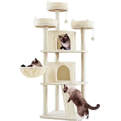 Arbre à Chat XXL Maison Pour Chat Avec Poteaux En Sisal Niches Perchoirs