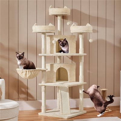 Arbre à Chat XXL Maison Pour Chat Avec Poteaux En Sisal Niches Perchoirs