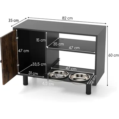 Giantex Gamelle pour Chien Hauteur Réglable,2 Bols Surélevés 2 Etagères