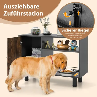 Giantex Hundenapf Mit Verstellbarer Höhe, 2 Erhöhte Näpfe Und 2 Ablagen Giantex Hundenapf Mit Verstellbarer Höhe, 2 Erhöhte Näpfe Und 2 Ablagen