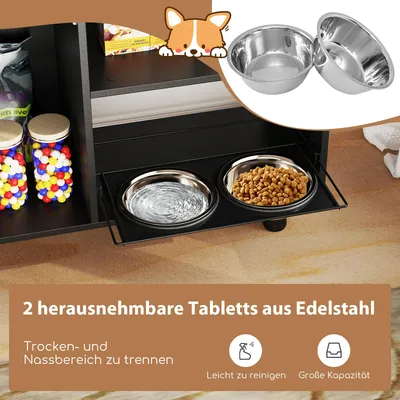Giantex Hundenapf Mit Verstellbarer Höhe, 2 Erhöhte Näpfe Und 2 Ablagen Giantex Hundenapf Mit Verstellbarer Höhe, 2 Erhöhte Näpfe Und 2 Ablagen