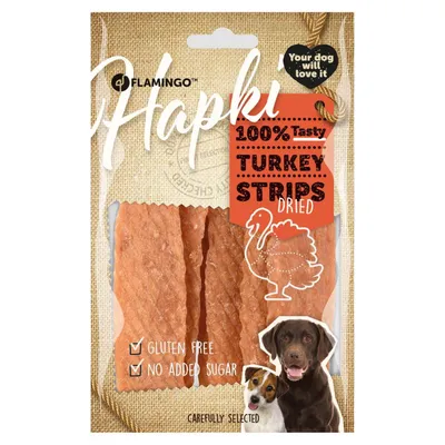 Flamingo - Friandise lamelles de dinde Hapki BBQ pour chien 85 g