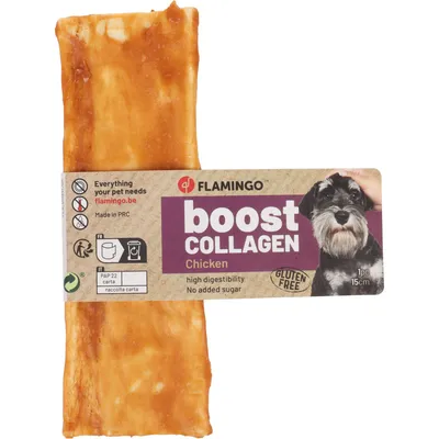 Flamingo - Friandises Boost Lanières avec poulet & Collagène 30 g Flamingo - Friandises Boost Lanières avec poulet & Collagène 30 g