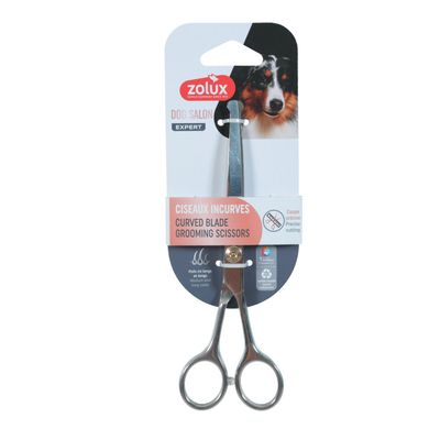 Ciseaux incurvés 16.5 cm en acier inoxydable pour chien