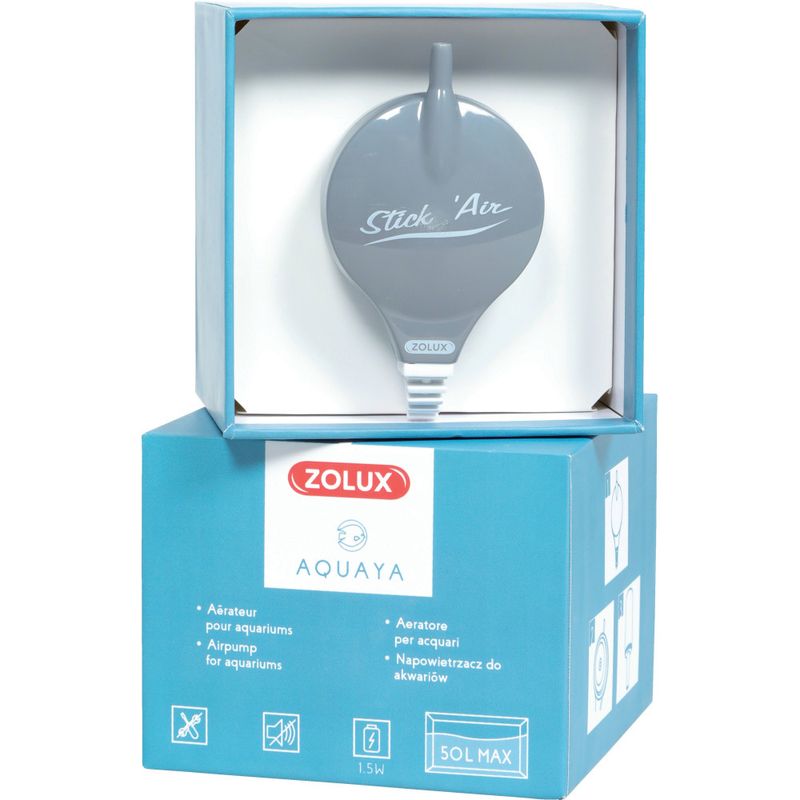 zolux - Bulleur aérateur 1.5w débit 18.6 L/h gris pour aquarium max 50 Litr