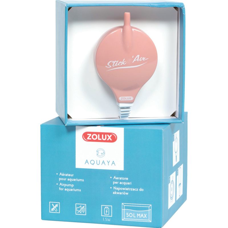 zolux - Bulleur aérateur 1.5w débit 18.6 L/h rose pour aquarium max 50 Litr