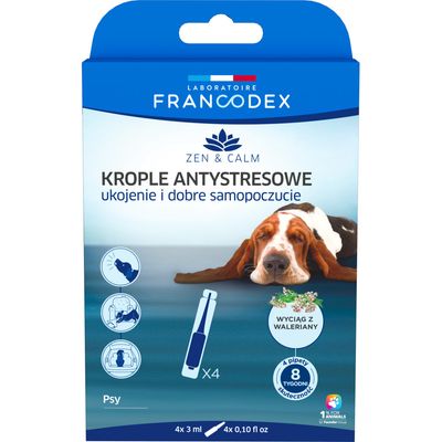 Francodex - 4 pipettes anti-stress apaisement et bien-être pour chien