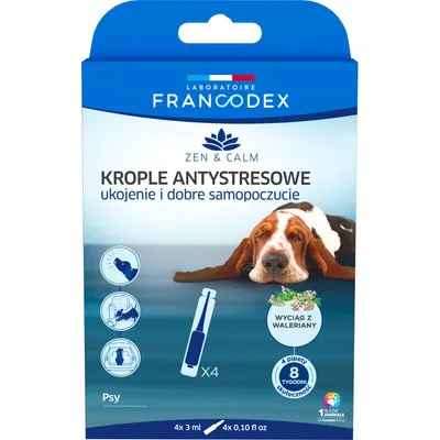 Francodex - 4 pipettes anti-stress apaisement et bien-être pour chien