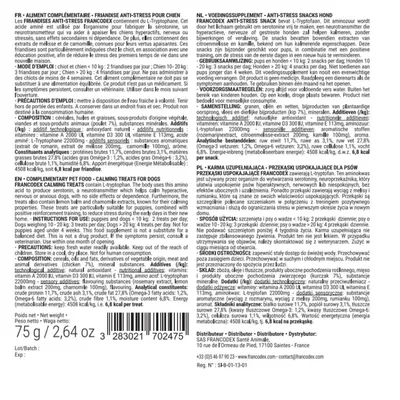 Friandises Anti-Stress 75 gr pour chien et chiot