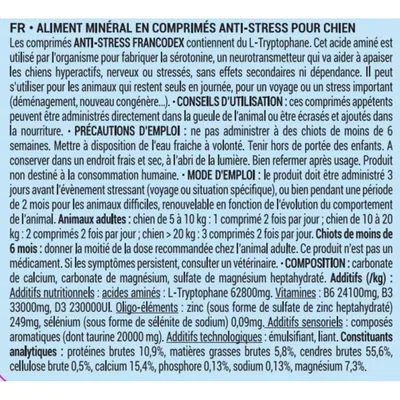 Comprimés Anti-Stress Décontractants 60 comprimés pour chiens