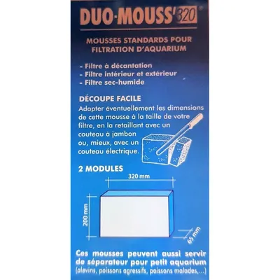 Duo mousse 320.  2 mousses de filtration pour aquarium.
