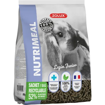 zolux - Granulés lapin nain junior nutrimeal - 800g.