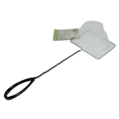 Epuisette filet blanc, maille fine, 15 cm x 13 x 40 cm,  aquarium