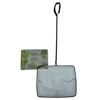 Epuisette filet blanc, maille fine, 20 cm x 16 x 53 cm,  aquarium