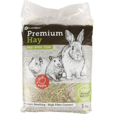 Flamingo - Foin de pré premium avec pommes 1 kg soit 30 litres pour rongeur
