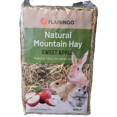 Flamingo - Foin de montagne aux Pommes 500 gr pour rongeurs