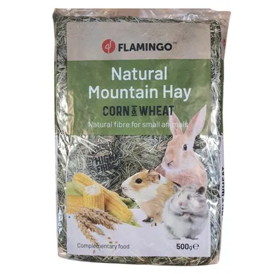 Foin de montagne au mais et ble poids 500 g pour rongeur
