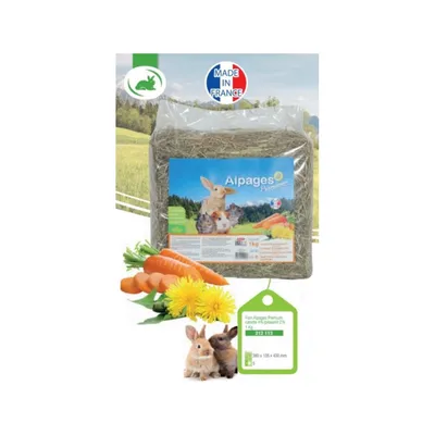 animallparadise - Foin alpage, carotte et pissenlit, 1 kg, pour rongeur.