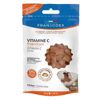 Francodex - Pack Friandises Vitamine C, 4 sachets de 50g Pour Cobayes