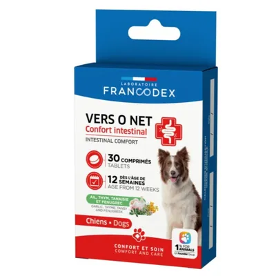 Francodex - Vers O Net Confort Intestinal  30 comprimés  pour chien