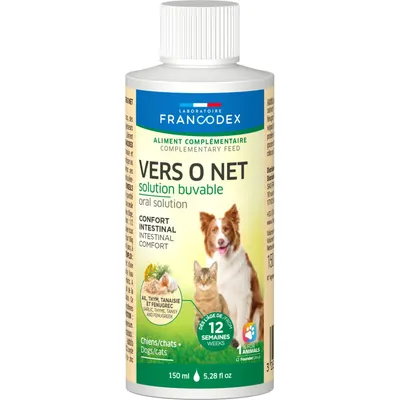 Francodex - Antiparasitaire Vers O Net Solution Buvable 150 ml Pour Chiens Francodex - Antiparasitaire Vers O Net Solution Buvable 150 ml Pour Chiens