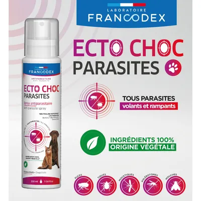 Francodex - Ecto Choc 200 ml antiparasitaires pour chiens et chats