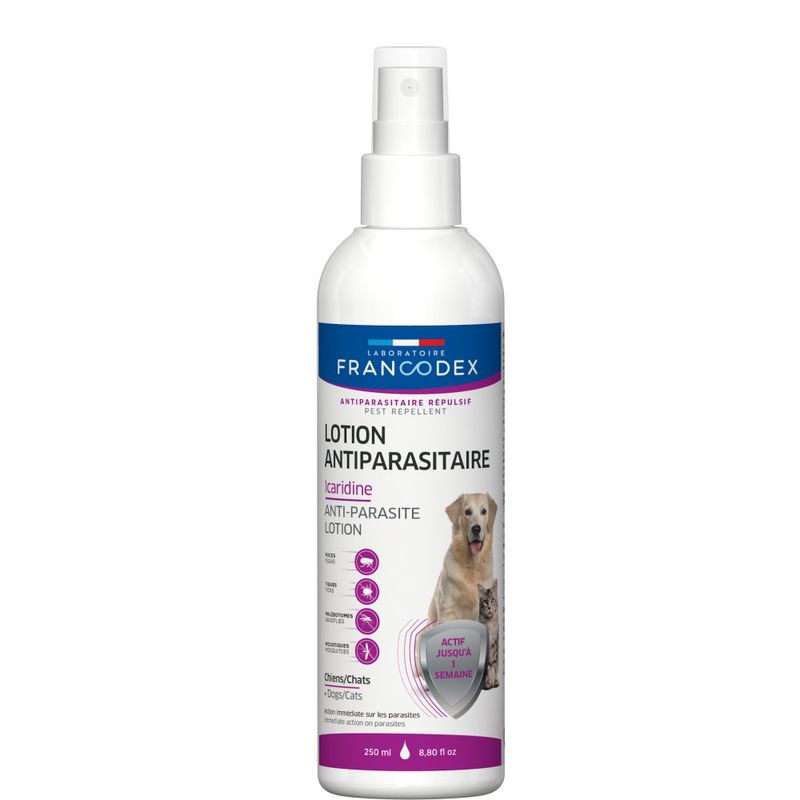 Francodex - Lotion Antiparasitaire Icaridine 250 ml pour chat et chien