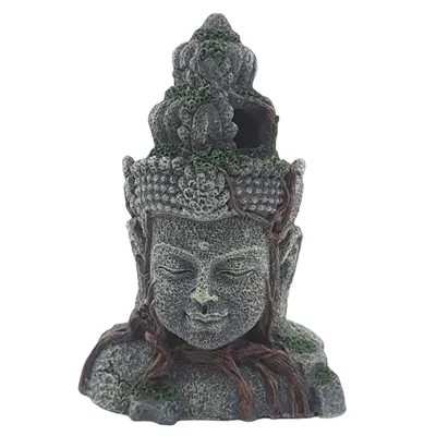 Statue Asie Tête, hauteur 12.5 cm, décoration aquarium