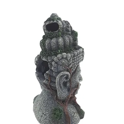 Statue Asie Tête, hauteur 12.5 cm, décoration aquarium