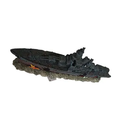 Bateau épave 48.5 x 10 x h 19cm,  Décoration aquarium