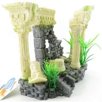 Ruine colossos colonnes. 21 x 11 x 15 cm. Décoration aquarium.