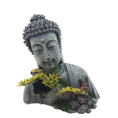 Statue bouddha  18 cm, hauteur 19 cm, décoration aquarium