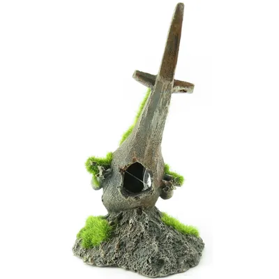 Flamingo - Décoration aquarium. Kozma helicoptere. taille  17 x 7 x 13 cm.