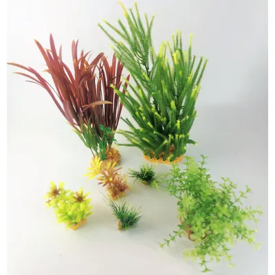 Déco plantkit idro n°4. plantes artificielles.  7 pieces.  H 33 cm. décorat
