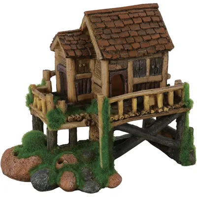 Cabane moyen modèle ki pouss 16 x 9 x 15 cm décoration aquarium